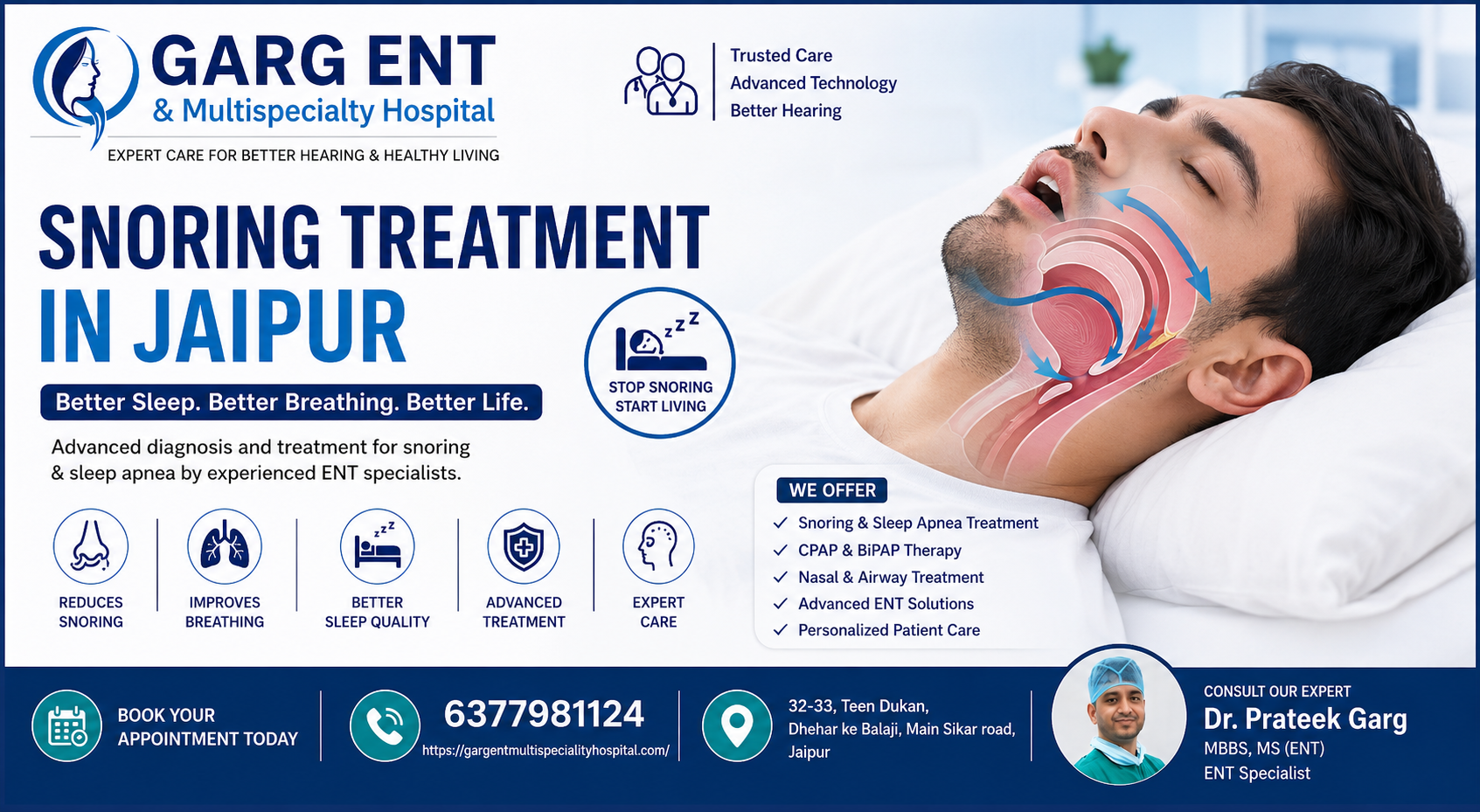Snoring Treatment in Jaipur – Causes, Risks & Advanced Solutions