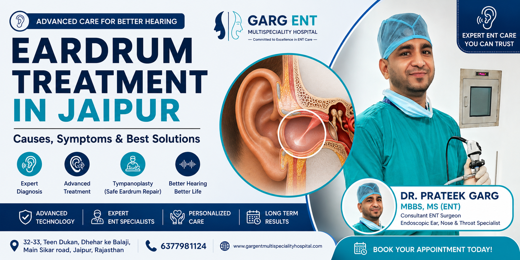 Eardrum Treatment in Jaipur – Causes, Symptoms & Best Solutions